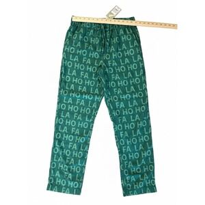 Goodfellow & Co Mens Green Flannel Pajama Pants LA LA LA HO HO HO Holiday Size S